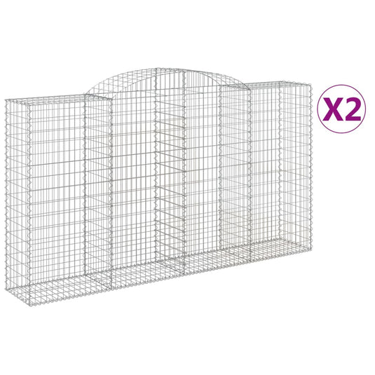 VidaXL Schanskorven 2 st gewelfd 300x50x160 180 cm ijzer