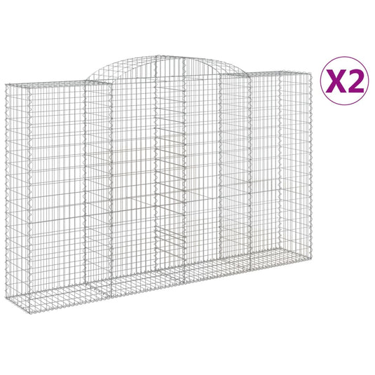 VidaXL Schanskorven 2 st gewelfd 300x50x180 200 cm ijzer