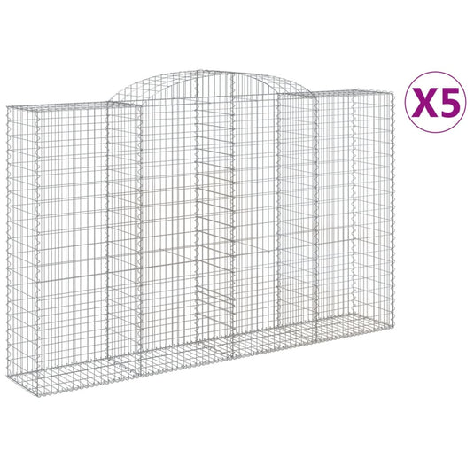 VidaXL Schanskorven 5 st gewelfd 300x50x180 200 cm ijzer