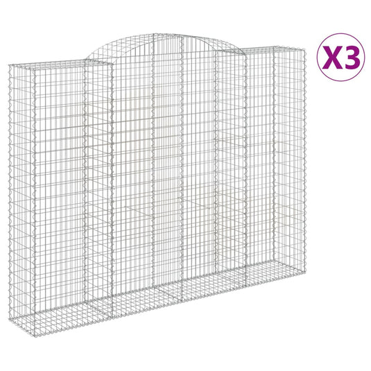 VidaXL Schanskorven 3 st gewelfd 300x50x220 240 cm ijzer