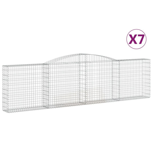 VidaXL Schanskorven 7 st gewelfd 400x30x100 120 cm ijzer