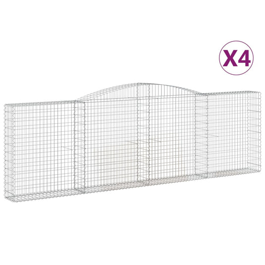 VidaXL Schanskorven 4 st gewelfd 400x30x120 140 cm ijzer