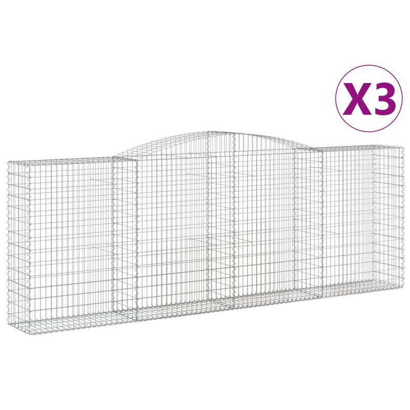 Load image into Gallery viewer, VidaXL Schanskorven 3 st gewelfd 400x50x140 160 cm ijzer
