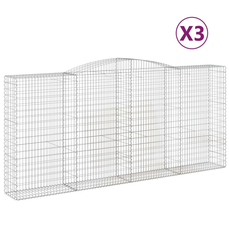 Load image into Gallery viewer, VidaXL Schanskorven 3 st gewelfd 400x50x180 200 cm ijzer
