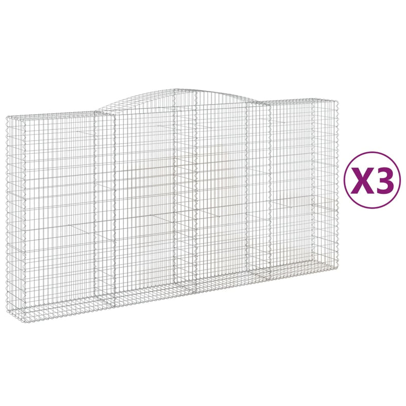 Load image into Gallery viewer, VidaXL Schanskorven 3 st gewelfd 400x50x200 220 cm ijzer
