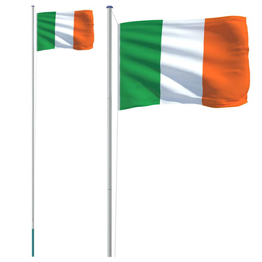 Vidaxl vlag met vlaggenmast ierland 6,08 m aluminium