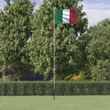 Vidaxl vlag met vlaggenmast italië 6,08 m aluminium