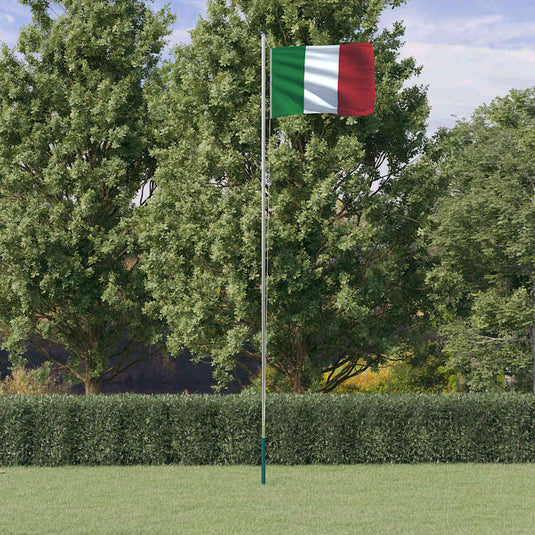 VidaXL Vlag met vlaggenmast Italië 6,23 m aluminium