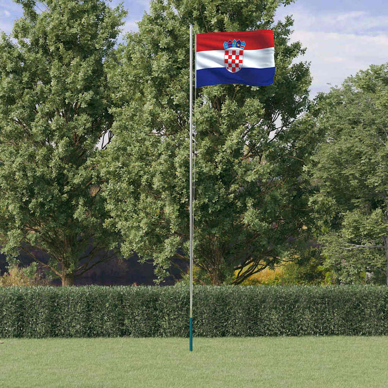 Afbeelding laden in galerijviewer, Vidaxl vlag met vlaggenmast kroatië 6,08 m aluminium
