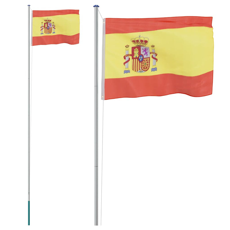 Load image into Gallery viewer, VidaXL Vlag met vlaggenmast Spanje 6,23 m aluminium
