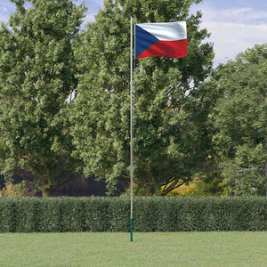 Vidaxl vlag met vlaggenmast tsjechië 6,08 m aluminium