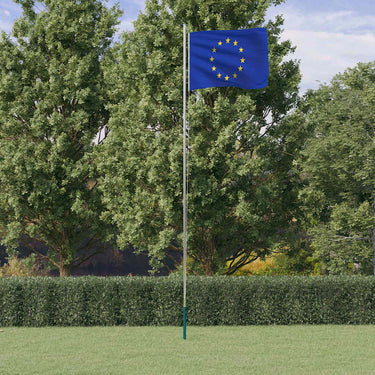 Vidaxl vlag met vlaggenmast europa 6,08 m aluminium