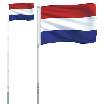 Vidaxl vlag met vlaggenmast nederland 5,5 m aluminium