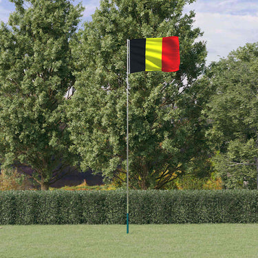 Vidaxl vlag met vlaggenmast belgië 5,5 m aluminium