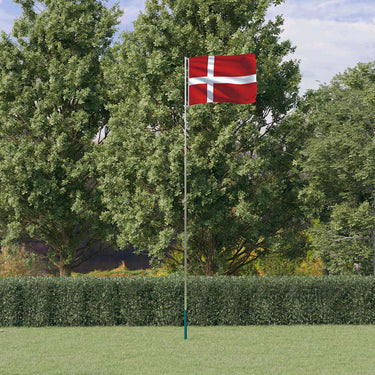 Vidaxl vlag met vlaggenmast denemarken 5,5 m aluminium