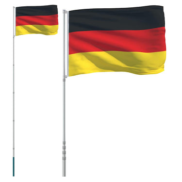 Vidaxl vlag met vlaggenmast duitsland 5,5 m aluminium