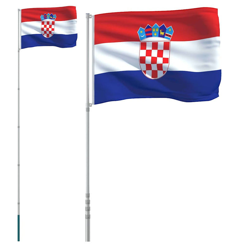 Afbeelding laden in galerijviewer, Vidaxl vlag met vlaggenmast kroatië 5,5 m aluminium
