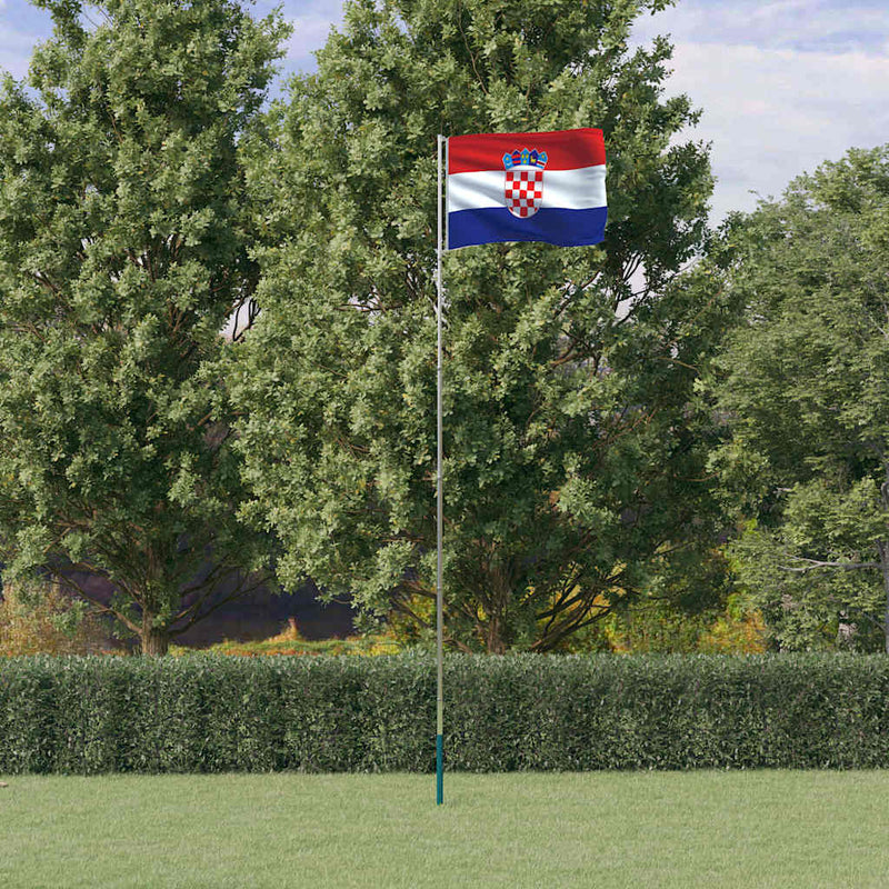 Afbeelding laden in galerijviewer, Vidaxl vlag met vlaggenmast kroatië 5,5 m aluminium
