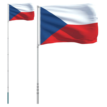 Vidaxl vlag met vlaggenmast tsjechië 5,5 m aluminium