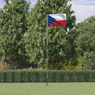 Vidaxl vlag met vlaggenmast tsjechië 5,5 m aluminium