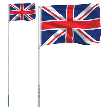 Vidaxl vlag met vlaggenmast verenigd koninkrijk 5,5 m aluminium
