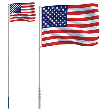 Vidaxl vlag met vlaggenmast verenigde staten 5,5 m aluminium