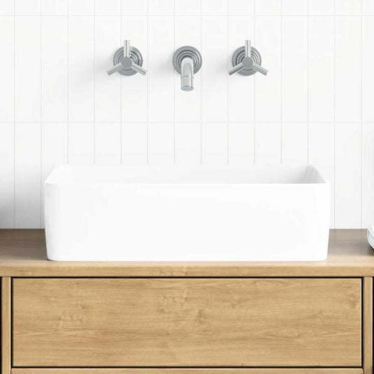 Vidaxl wasbak 48x37x13 rechthoekig keramiek wit