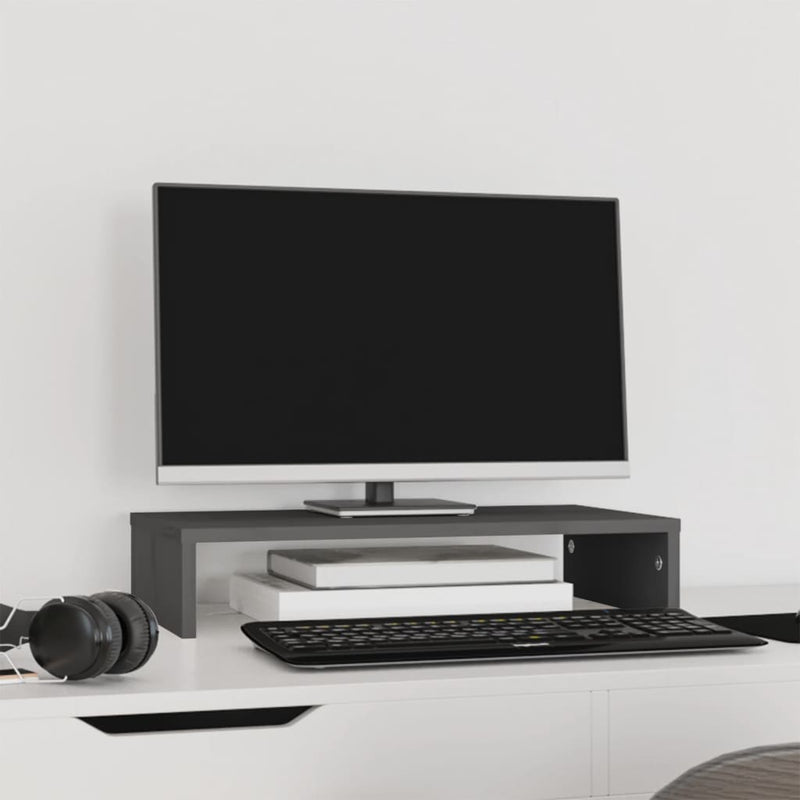 Load image into Gallery viewer, Vidaxl monitorstandaard 50x27x10 cm massief grenenhout grijs

