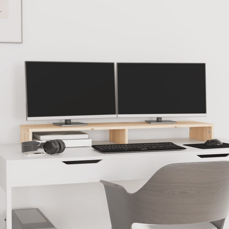 Load image into Gallery viewer, Vidaxl monitorstandaard 100x27x10 cm massief grenenhout
