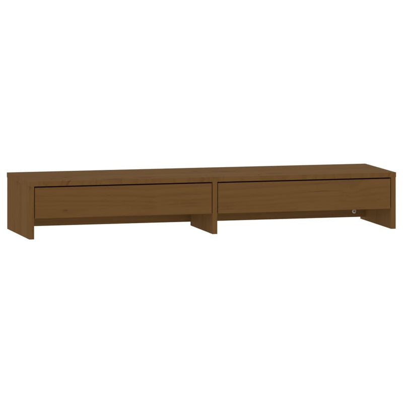 Load image into Gallery viewer, Vidaxl monitorstandaard 100x27x15 cm massief grenenhout honingbruin
