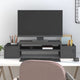 Vidaxl monitorstandaard 70x27,5x15 cm massief grenenhout grijs