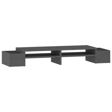 Vidaxl monitorstandaard 100x27,5x15 cm massief grenenhout grijs