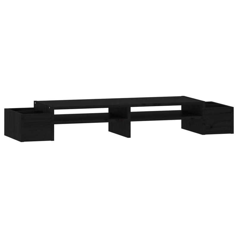 Load image into Gallery viewer, Vidaxl monitorstandaard 100x27,5x15 cm massief grenenhout zwart
