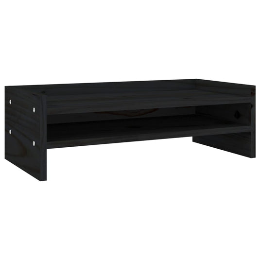 Vidaxl monitorstandaard 50x24x16 cm massief grenenhout zwart