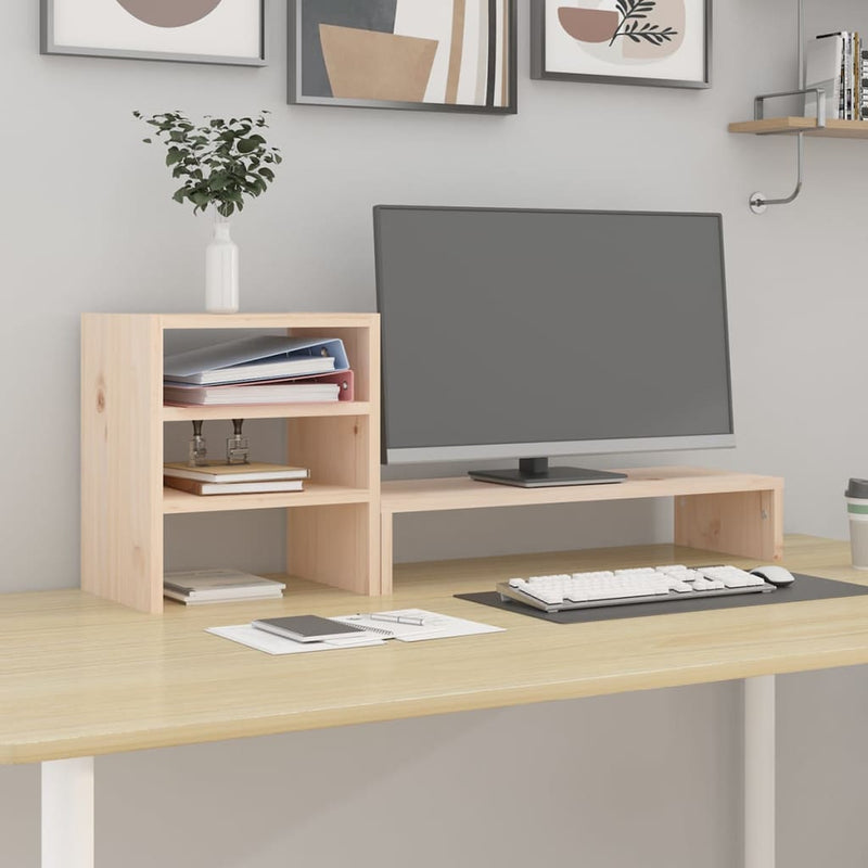 Load image into Gallery viewer, Vidaxl monitorstandaard 81x20x30 cm massief grenenhout
