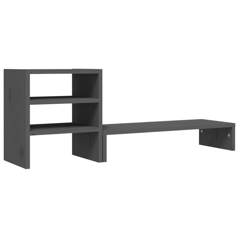 Load image into Gallery viewer, Vidaxl monitorstandaard 81x20x30 cm massief grenenhout grijs
