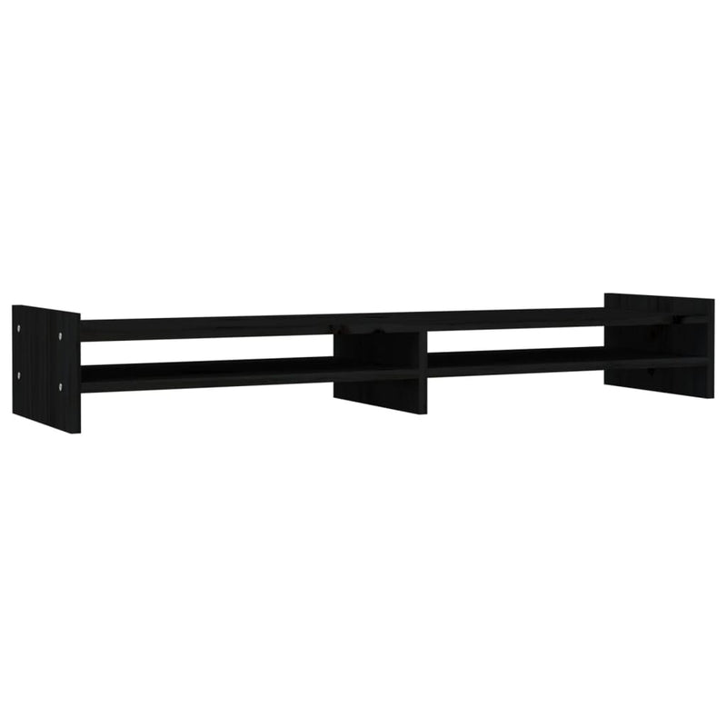 Load image into Gallery viewer, VidaXL Monitorstandaard 100x27x15 cm massief grenenhout zwart
