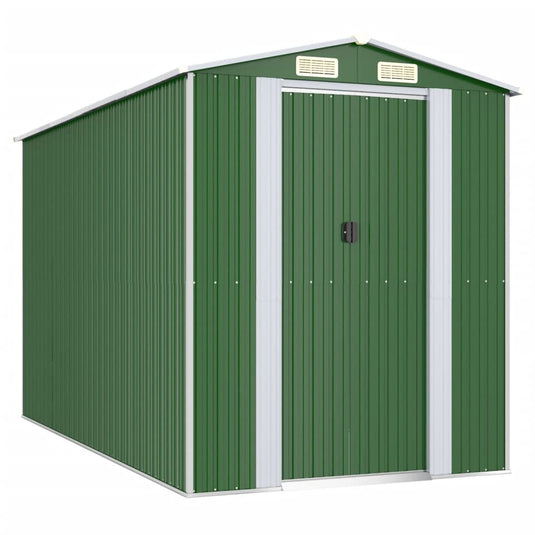 VidaXL Tuinschuur 192x357x223 cm gegalvaniseerd staal groen