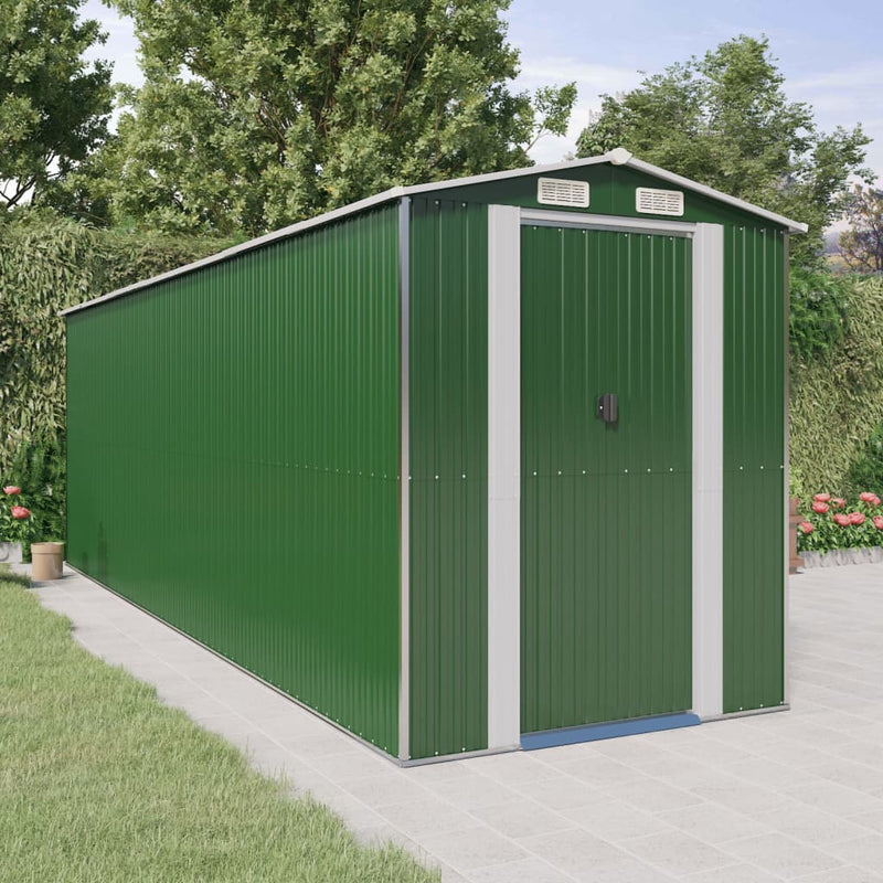 Load image into Gallery viewer, VidaXL Tuinschuur 192x606x223 cm gegalvaniseerd staal groen
