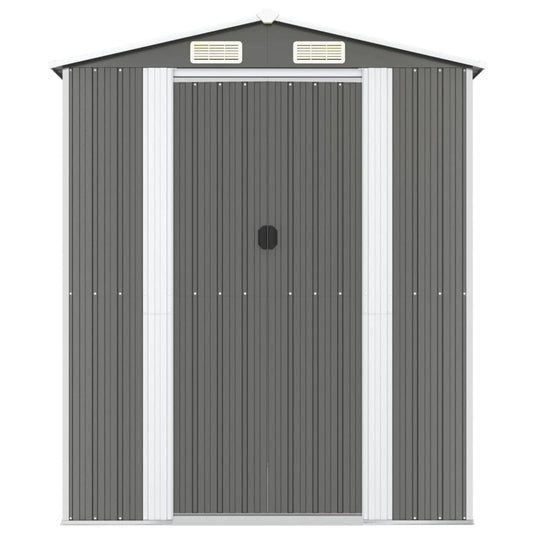 VidaXL Tuinschuur 192x440x223 cm gegalvaniseerd staal lichtgrijs