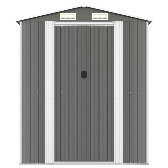 VidaXL Tuinschuur 192x523x223 cm gegalvaniseerd staal lichtgrijs