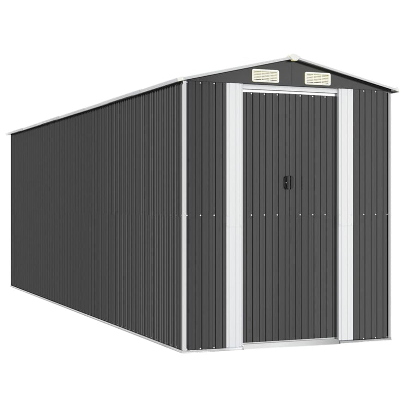 Load image into Gallery viewer, VidaXL Tuinschuur 192x606x223 cm gegalvaniseerd staal antracietkleurig
