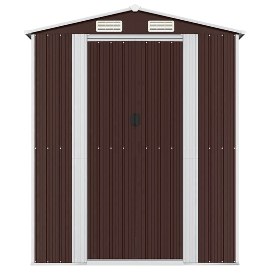 VidaXL Tuinschuur 192x191x223 cm gegalvaniseerd staal donkerbruin