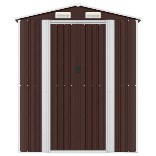 VidaXL Tuinschuur 192x440x223 cm gegalvaniseerd staal donkerbruin