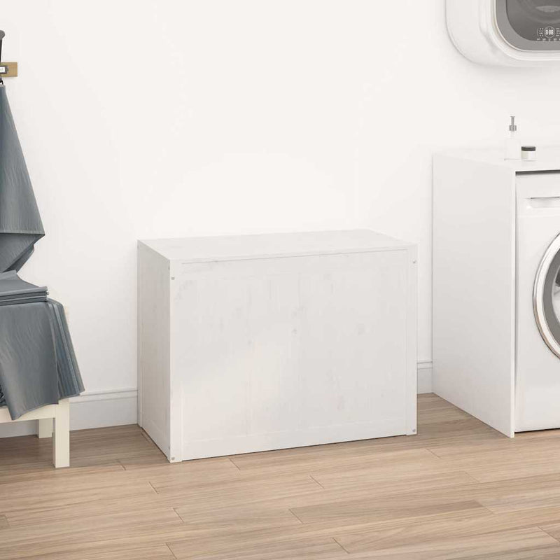 Load image into Gallery viewer, Vidaxl wasmand 88,5x44x66 cm massief grenenhout wit
