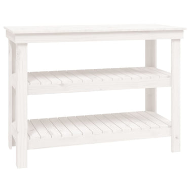 Vidaxl werkbank 110,5x50x80 cm massief grenenhout wit