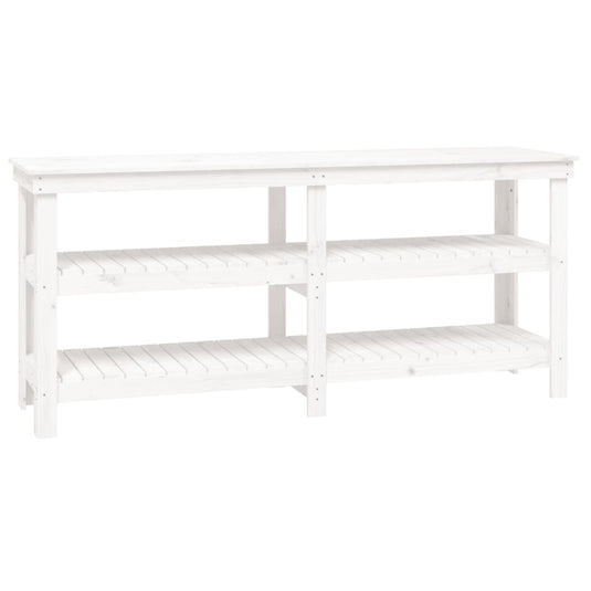 Vidaxl werkbank 181x50x80 cm massief grenenhout wit