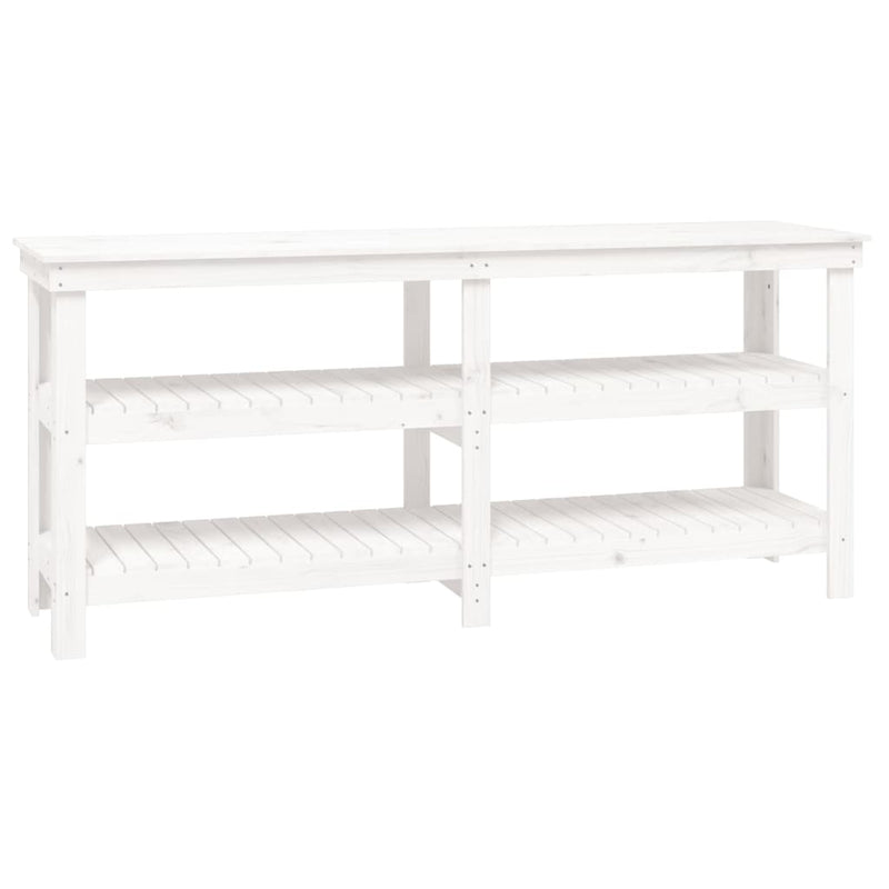 Load image into Gallery viewer, Vidaxl werkbank 181x50x80 cm massief grenenhout wit
