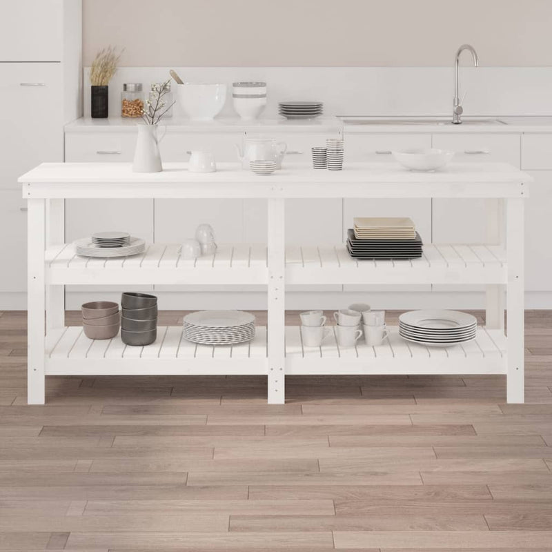 Load image into Gallery viewer, Vidaxl werkbank 181x50x80 cm massief grenenhout wit
