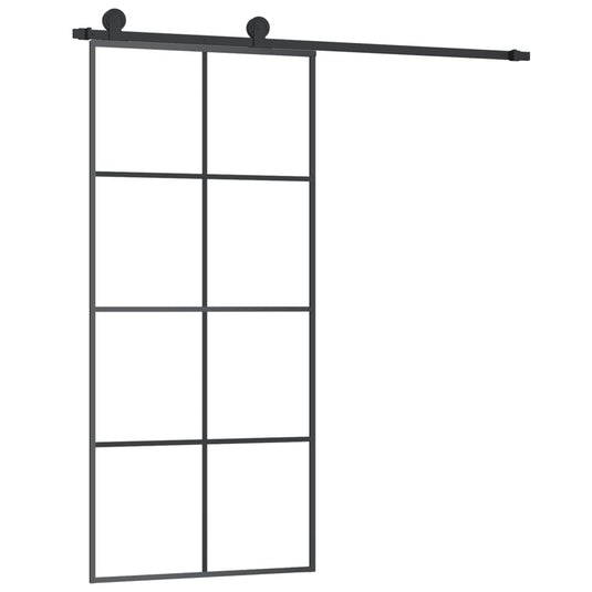 VidaXL Schuifdeur met beslag 90x205 cm ESG-glas en aluminium